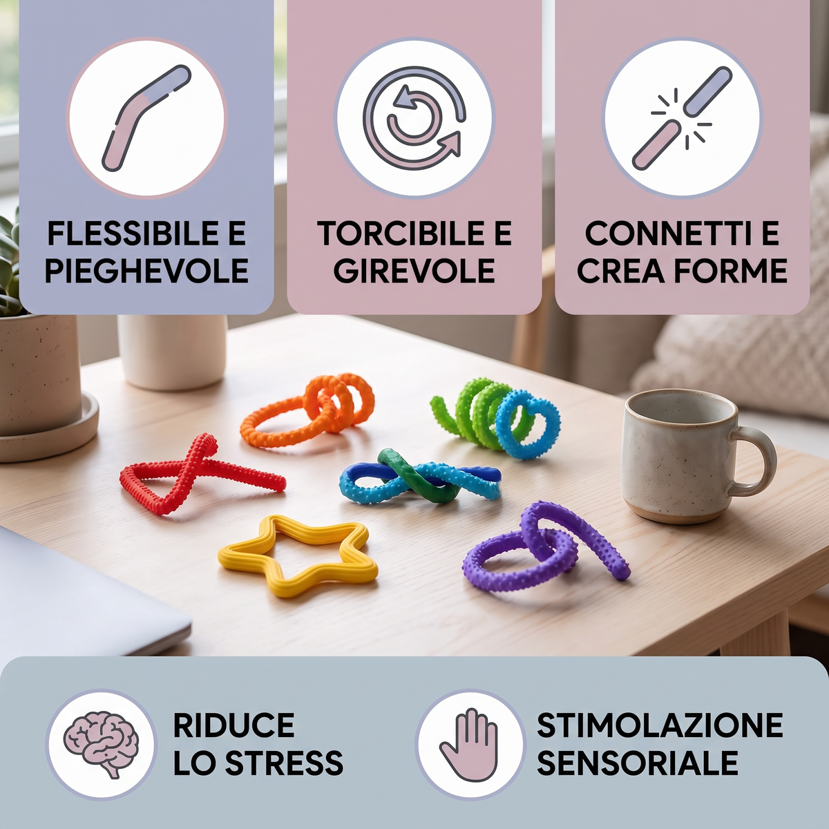 Bastoncini Fidget Sensoriali – Giochi Girevoli Rilassanti per Alleviare lo Stress