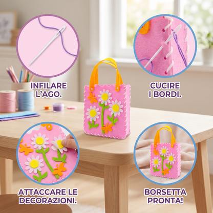 Kit da Cucito Fai da Te per Borsetta in Feltro Carina per Bambini