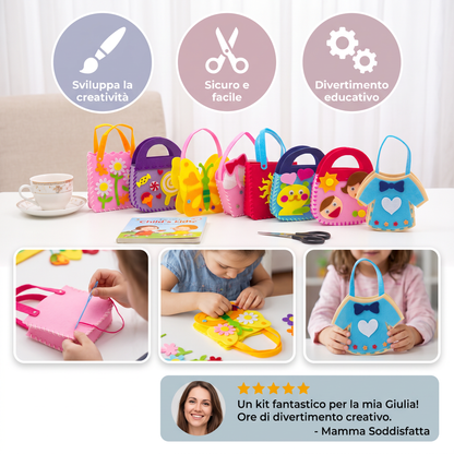 Kit da Cucito Fai da Te per Borsetta in Feltro Carina per Bambini
