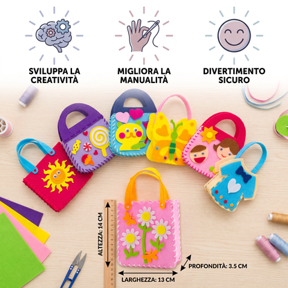 Kit da Cucito Fai da Te per Borsetta in Feltro Carina per Bambini