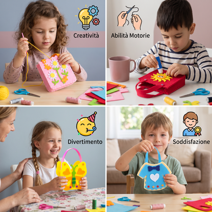 Kit da Cucito Fai da Te per Borsetta in Feltro Carina per Bambini
