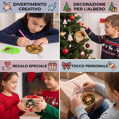 Kit DIY per Dipingere con Diamanti Decorazioni Natalizie in Legno