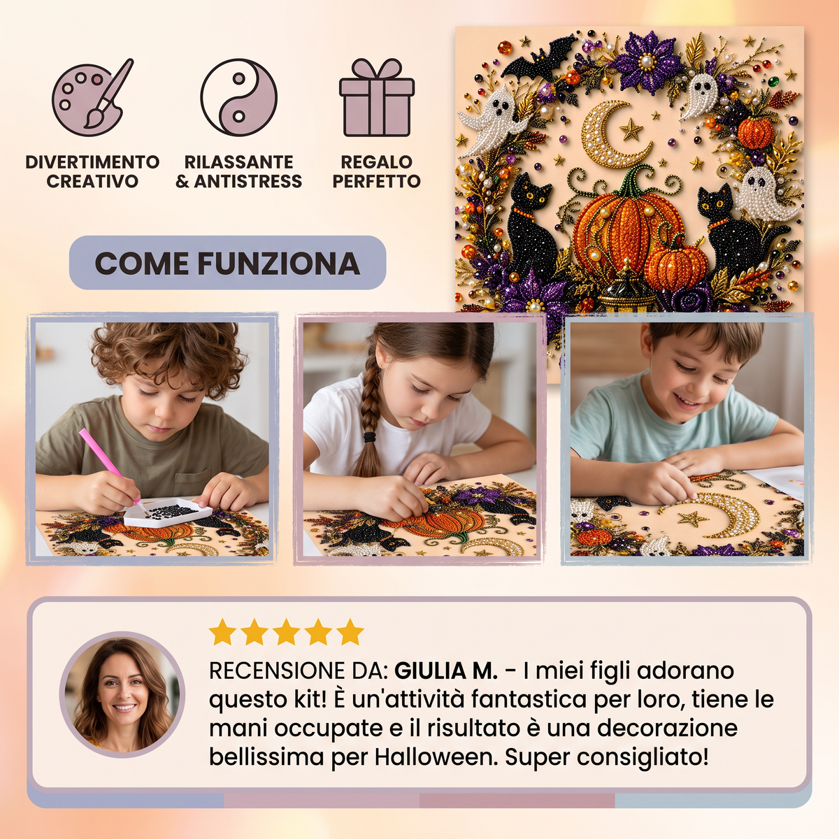 Kit DIY di Pittura Diamantata per Halloween