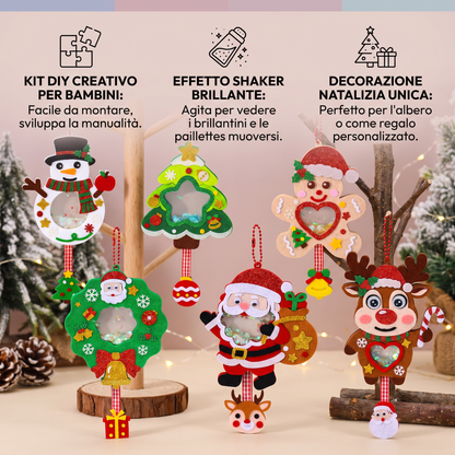Kit DIY per Creare Decorazioni Natalizie Shaker per Bambini