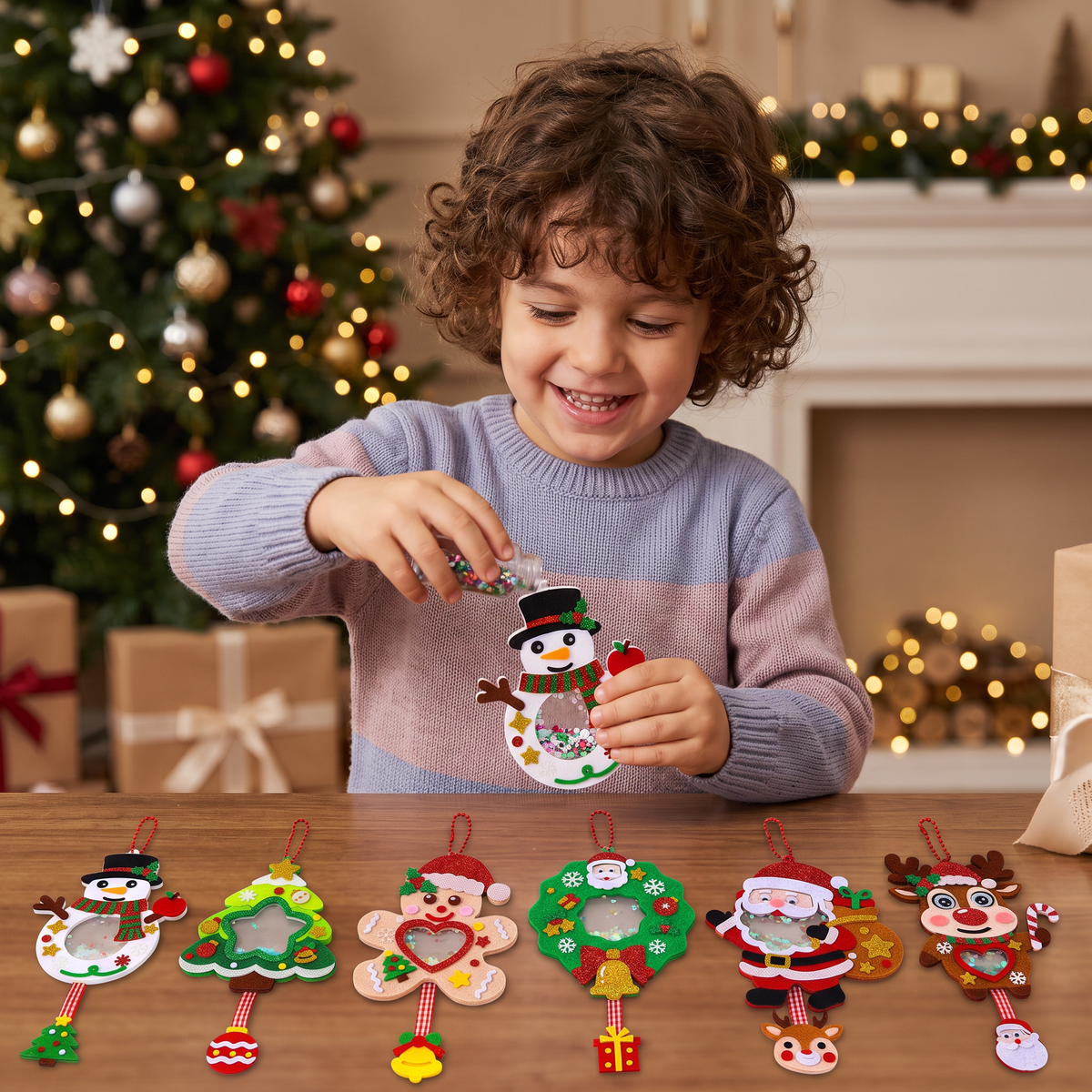 Kit DIY per Creare Decorazioni Natalizie Shaker per Bambini