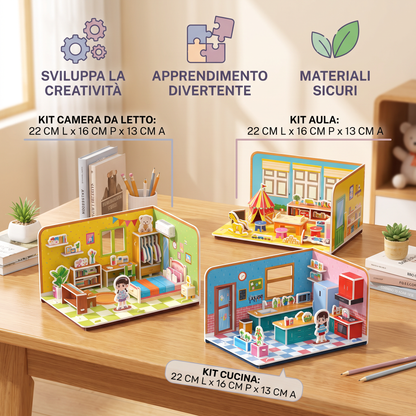 Kit DIY 3D para Construir una Sala de Juegos – Rompecabezas Educativo y Set de Manualidades