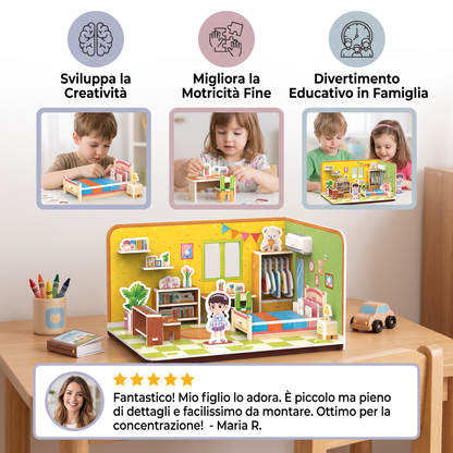 Kit DIY 3D para Construir una Sala de Juegos – Rompecabezas Educativo y Set de Manualidades
