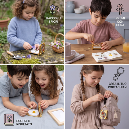 Mini Pressa per Fiori in Metallo – Kit DIY per Creare Composizioni di Fiori Essiccati