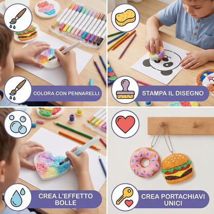 Set creativo di pittura con spugne per bambini – kit artistico fai-da-te con effetto bolle