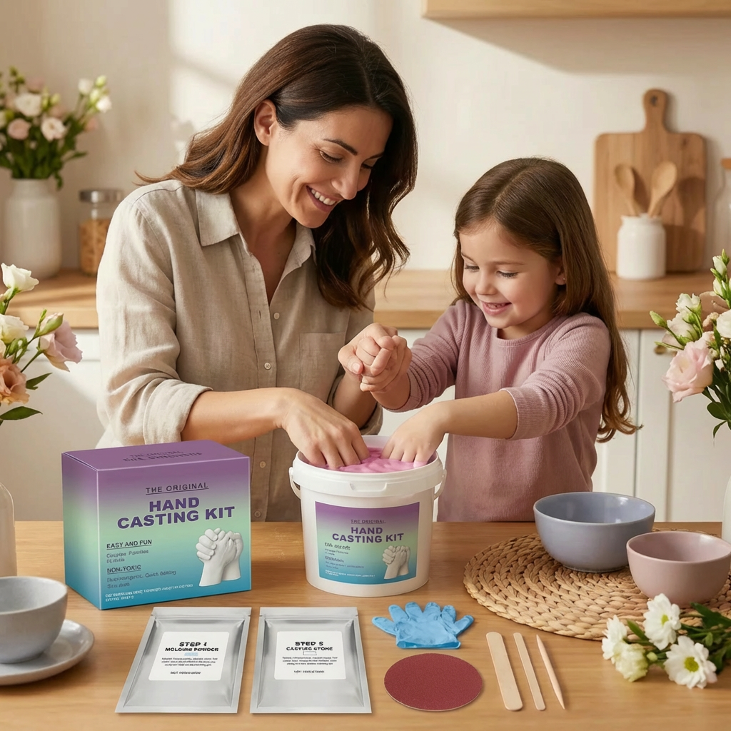 Kit Impronte delle Mani per Famiglie e Coppie – Set Ricordo 3D in Gesso