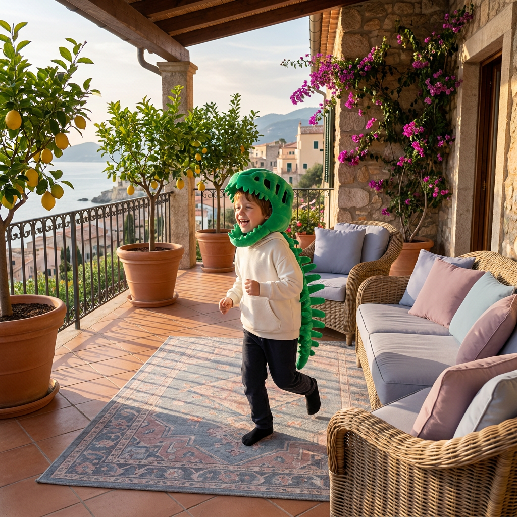 Divertente Costume in Peluche con Scheletro di Dinosauro