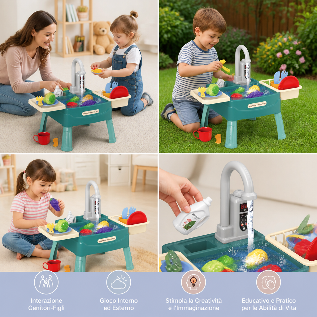 Water Wonder – Cucina Giocattolo con Rubinetto Magico dell'Acqua