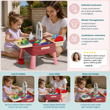 Water Wonder – Cucina Giocattolo con Rubinetto Magico dell'Acqua