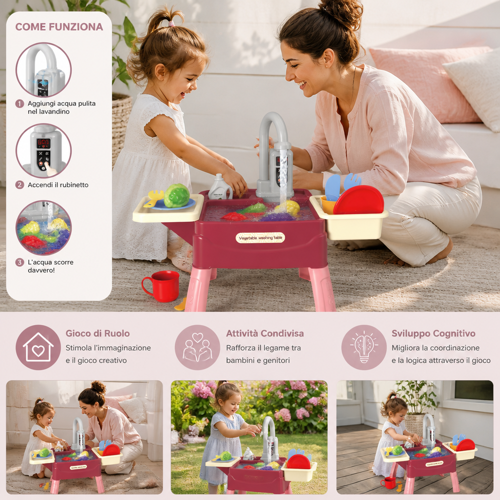 Water Wonder – Cucina Giocattolo con Rubinetto Magico dell'Acqua