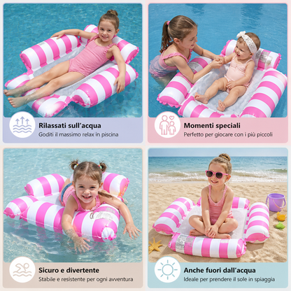 Sedia Gonfiabile per Piscina per Bambini – Amaca d'Acqua con Superficie in Rete