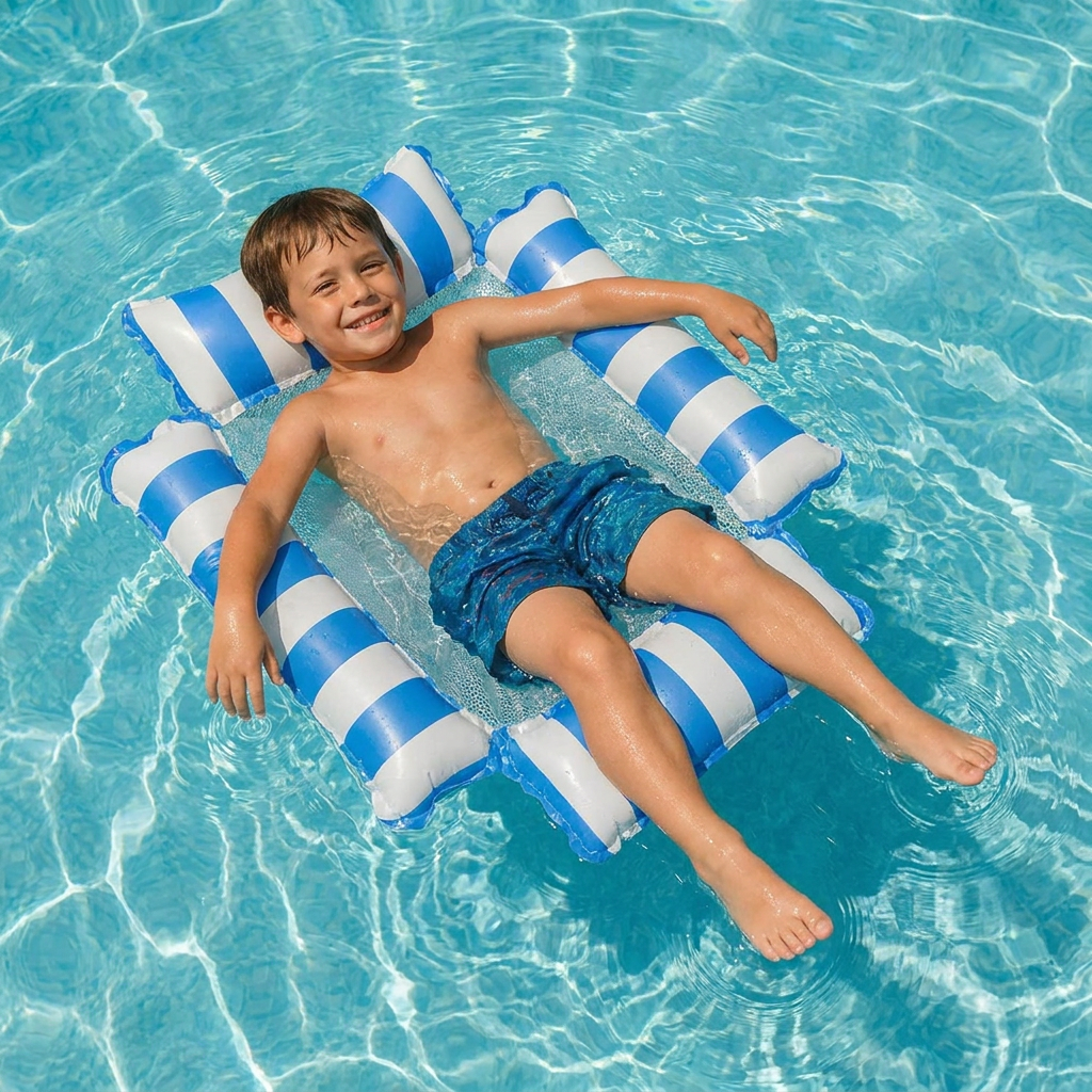 Sedia Gonfiabile per Piscina per Bambini – Amaca d'Acqua con Superficie in Rete