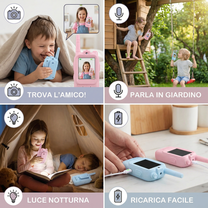 Walkie-Talkie Video per Bambini (Set da 2) – Ricetrasmittenti con fotocamera e schermo