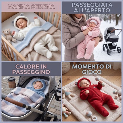 Tutina Invernale Morbida e Coccolosa per Neonati con Cappuccio a Orsetto
