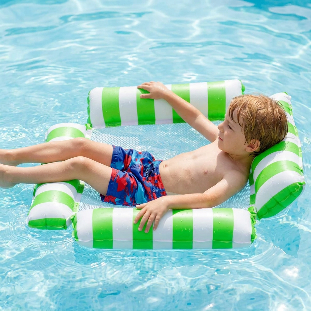 Sedia Gonfiabile per Piscina per Bambini – Amaca d'Acqua con Superficie in Rete