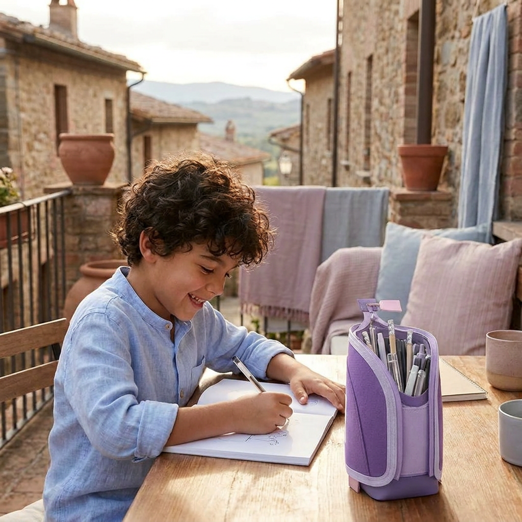 Astuccio pop-up 2 in 1 con portapenne – organizzatore da scrivania salvaspazio