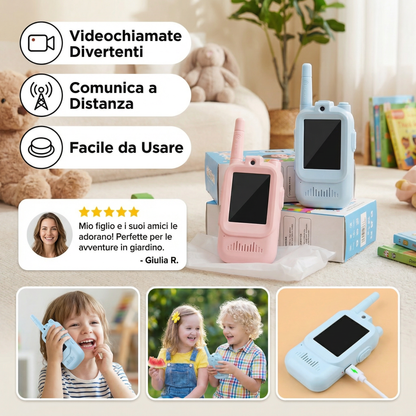 Walkie-Talkie Video per Bambini (Set da 2) – Ricetrasmittenti con fotocamera e schermo