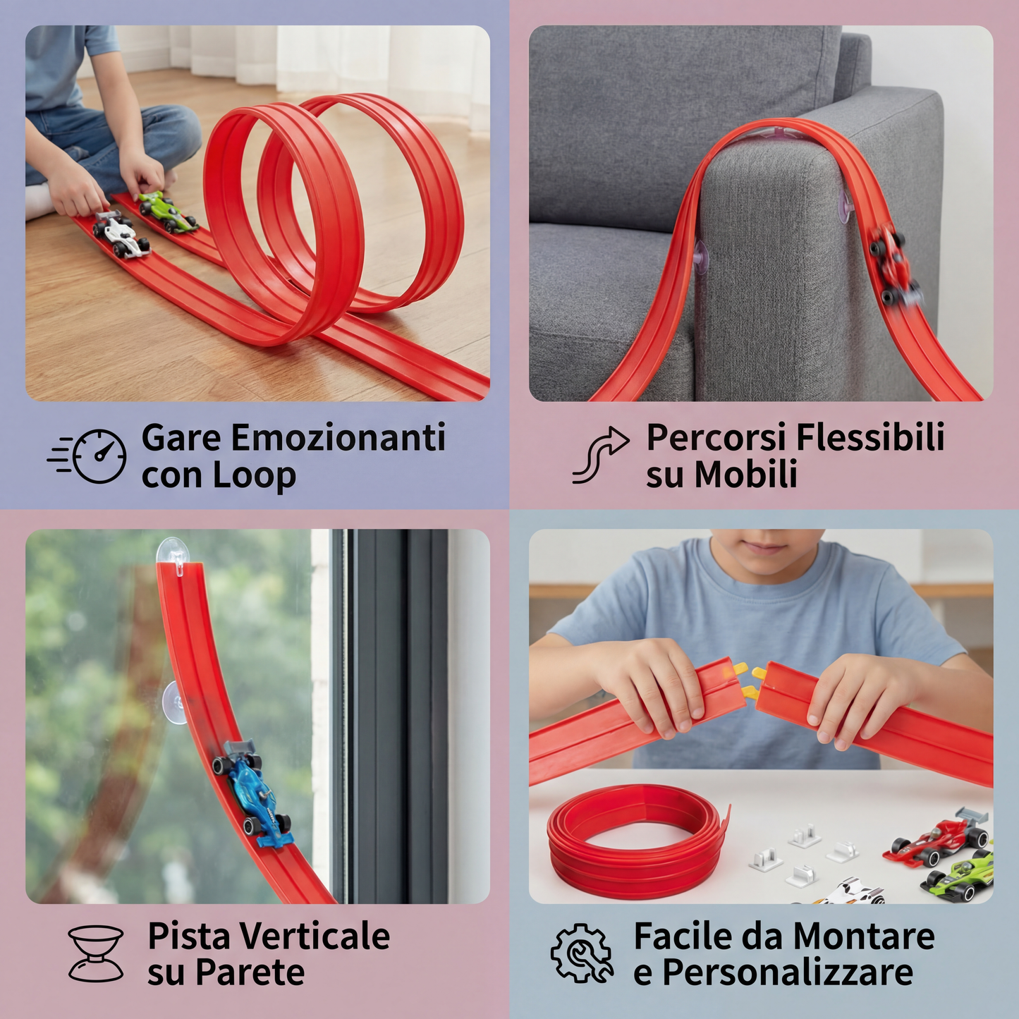 Set di pista da corsa flessibile
