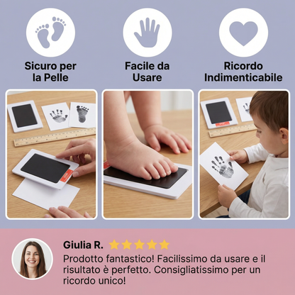 Kit Impronte Mani e Piedini del Bambino – Set Ricordo per Bambini Piccoli