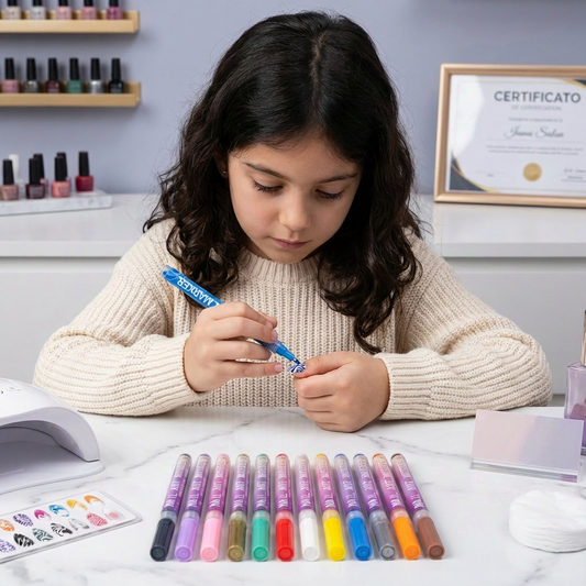 Set di Nail Art Marker con punta di precisione – Pennarelli acrilici per unghie per design dettagliati