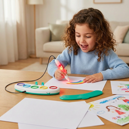 Magic Light Drawing Pen for Kids – Giocattolo Creativo LED con Musica ed Effetti Luminosi