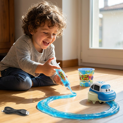 Set Pista da Corsa Slime Magico – Avventura Fai-da-Te con Auto Elettrica