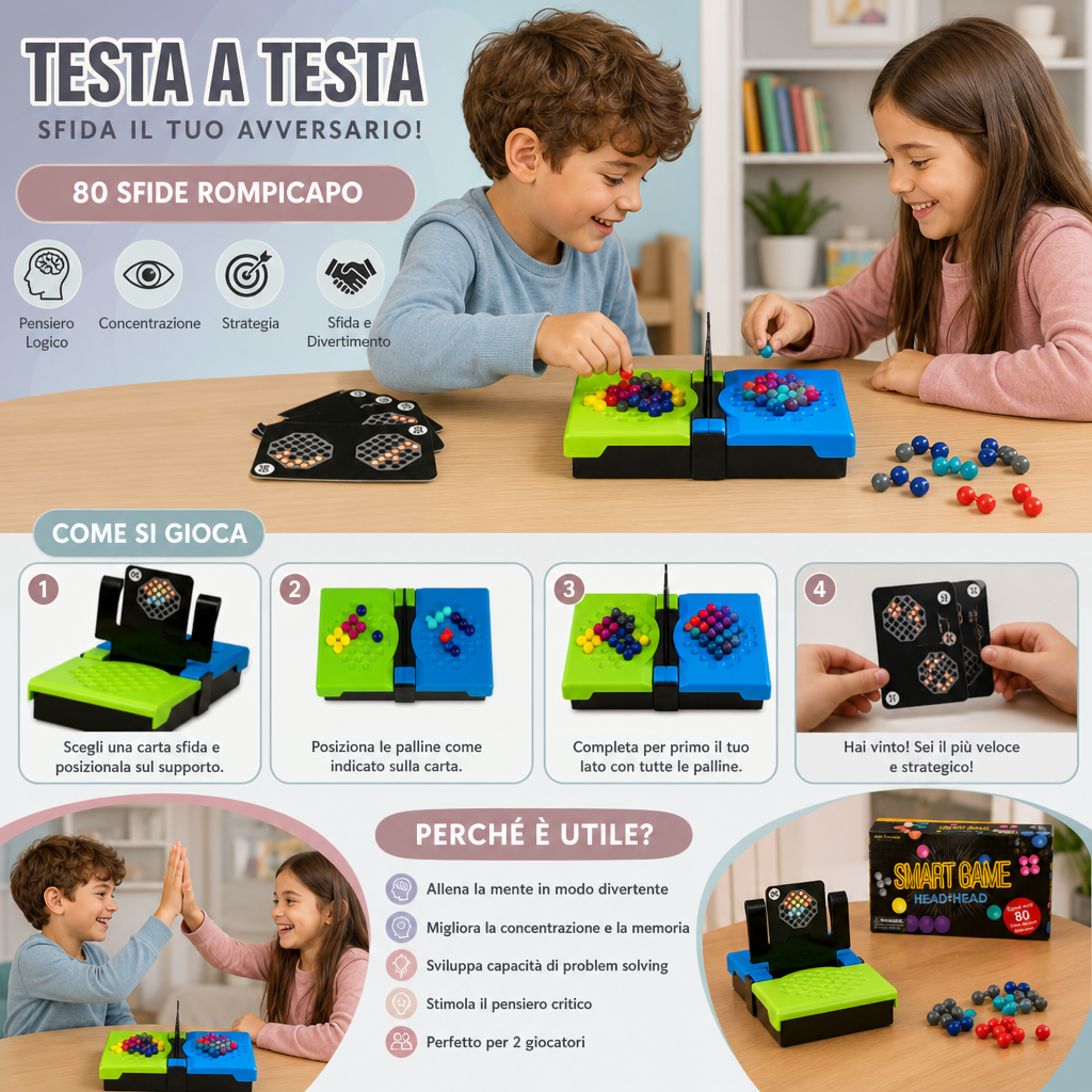Gioco di Logica Testa a Testa – 80 Sfide Rompicapo