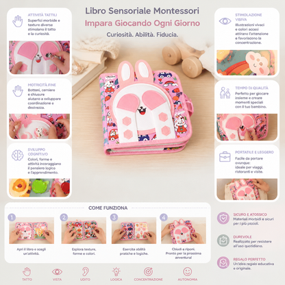 Libro Sensoriale Montessori da Toccare e Scoprire per Bambini Piccoli