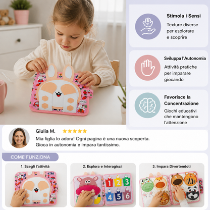 Libro Sensoriale Montessori da Toccare e Scoprire per Bambini Piccoli
