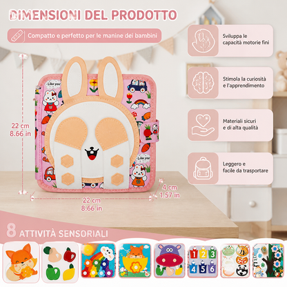 Libro Sensoriale Montessori da Toccare e Scoprire per Bambini Piccoli