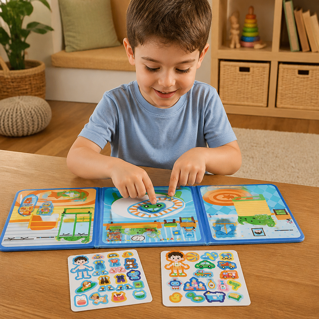 Libro Silenzioso Magnetico Montessori – Gioco Creativo con Vestiti e Scenari