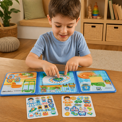 Libro Silenzioso Magnetico Montessori – Gioco Creativo con Vestiti e Scenari