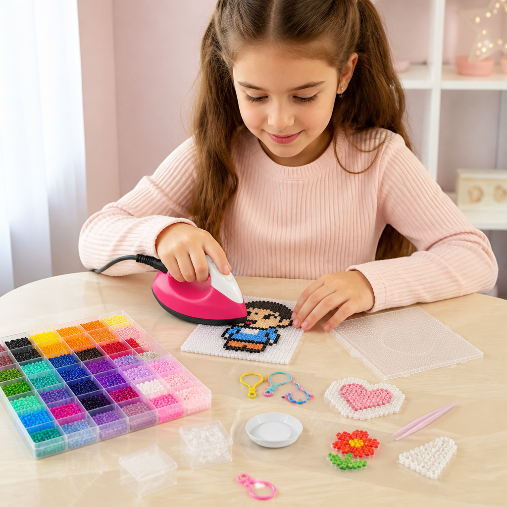 Set Premium di Perline da Stirare con Accessori per il Fai-da-te – Kit Creativo per Arte e Lavoretti