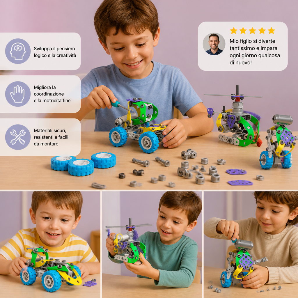 Set da costruzione STEM da 109 pezzi con cacciavite