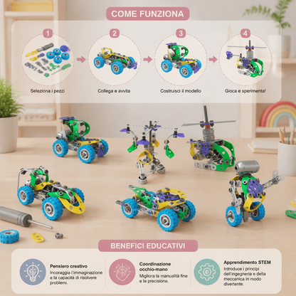 Set da costruzione STEM da 109 pezzi con cacciavite