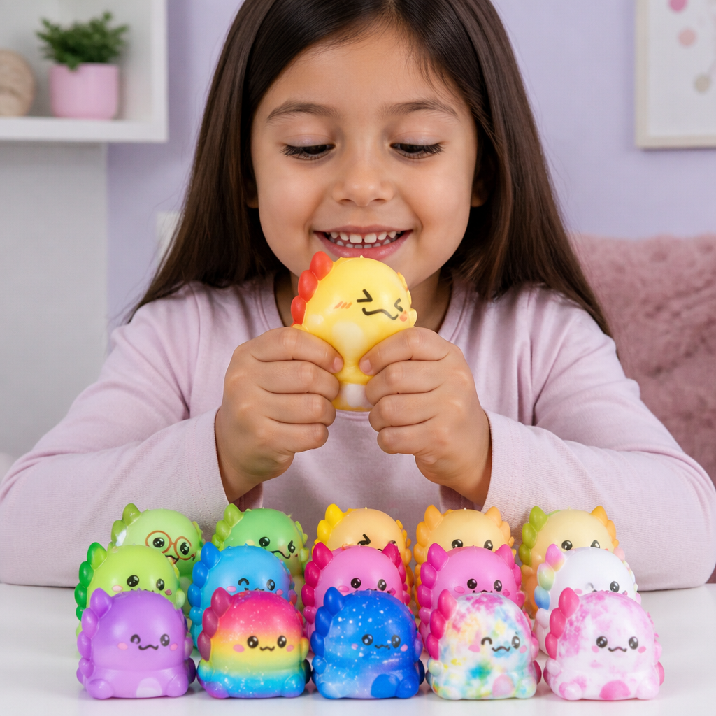Set da 24 Giocattoli Antistress Squishy Morbidi a Forma di Axolotl