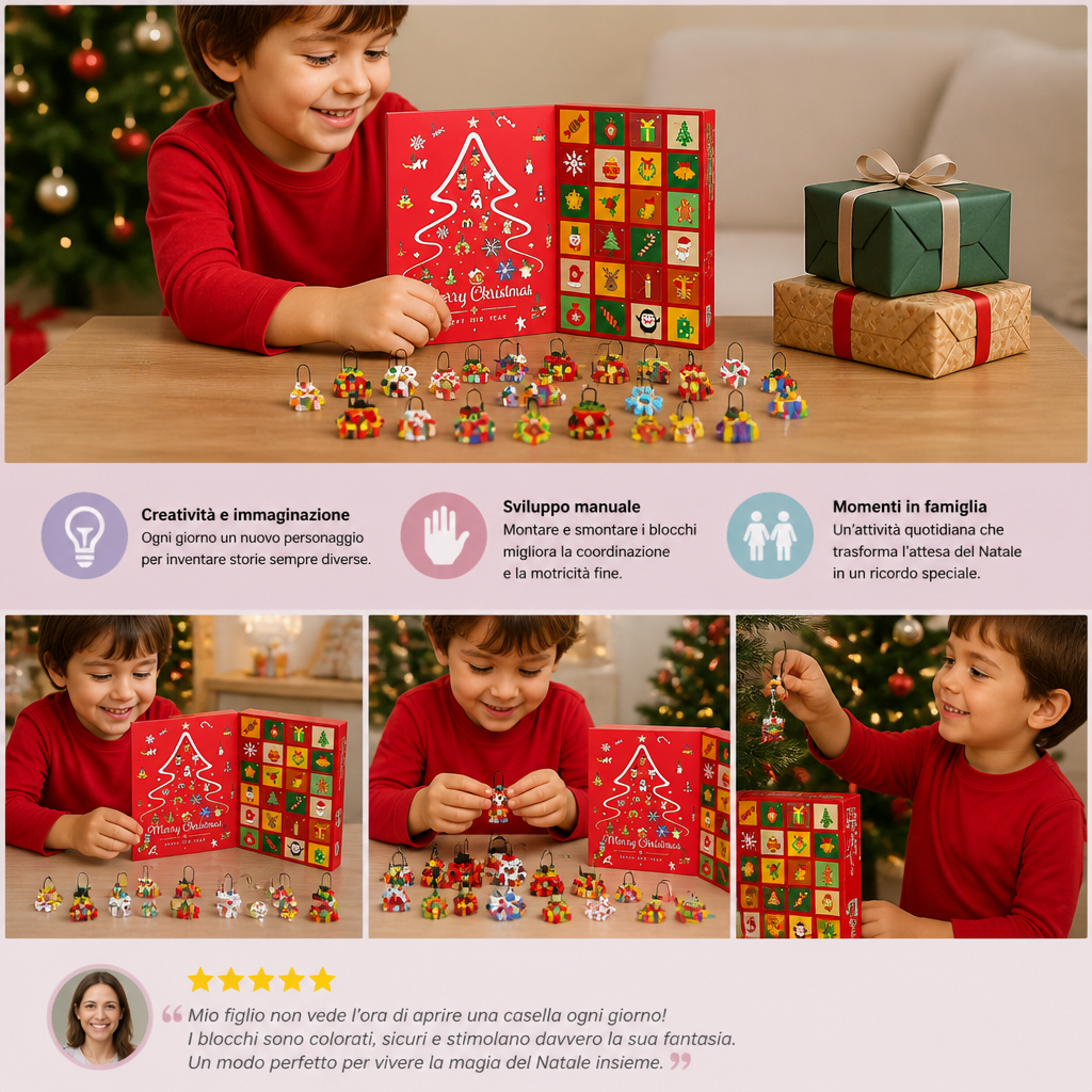 Calendario Dell'Avvento Con Blocchi Per Decorazioni Natalizie