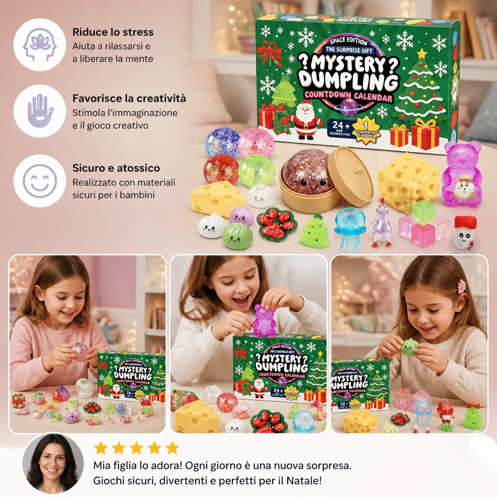 Calendario Dell'Avvento Squishy Di Natale Per Bambini