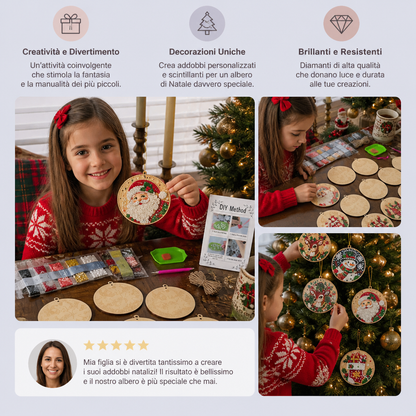 Set di Addobbi Natalizi DIY Diamond Painting – Decorazioni Festive per l’Albero di Natale