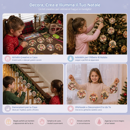 Set di Addobbi Natalizi DIY Diamond Painting – Decorazioni Festive per l’Albero di Natale
