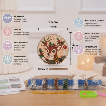 Set di Addobbi Natalizi DIY Diamond Painting – Decorazioni Festive per l’Albero di Natale