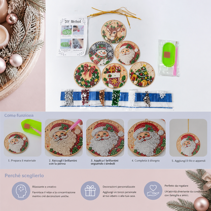 Set di Addobbi Natalizi DIY Diamond Painting – Decorazioni Festive per l’Albero di Natale