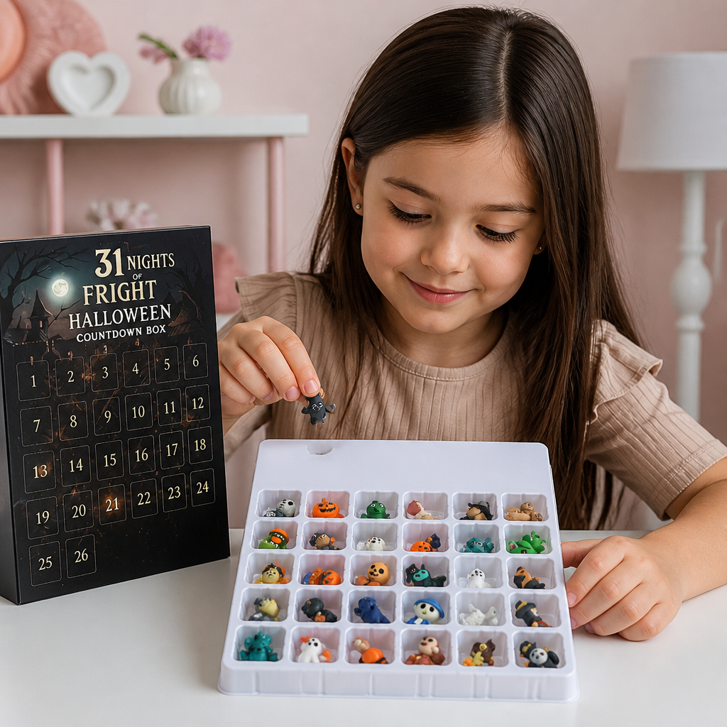 Calendario conto alla rovescia di Halloween con mini-figure a sorpresa spaventose e ciondoli