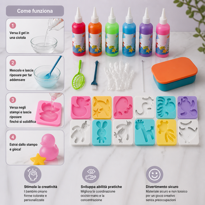 Set fai da te di gel d’acqua con gel e stampi