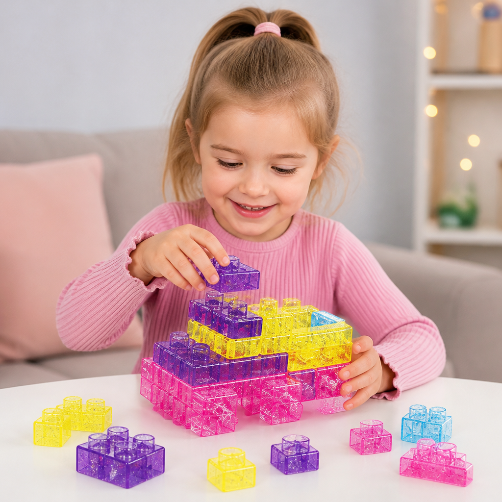 Blocchi da costruzione morbidi e gelatinosi fosforescenti per bambini – Sicuri e morbidi