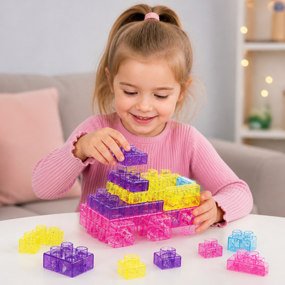 Blocchi da costruzione morbidi e gelatinosi fosforescenti per bambini – Sicuri e morbidi